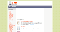 Desktop Screenshot of k12mathworksheets.com